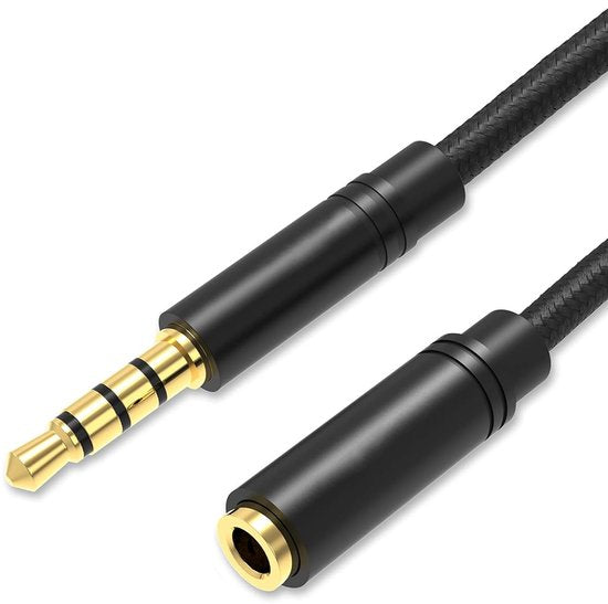 Qost - Câble d'extension audio - 3 mètres - femelle vers mâle - Aux / 3,5 mm - Mini Jack Headset Stereo Cable - Câble d'extension