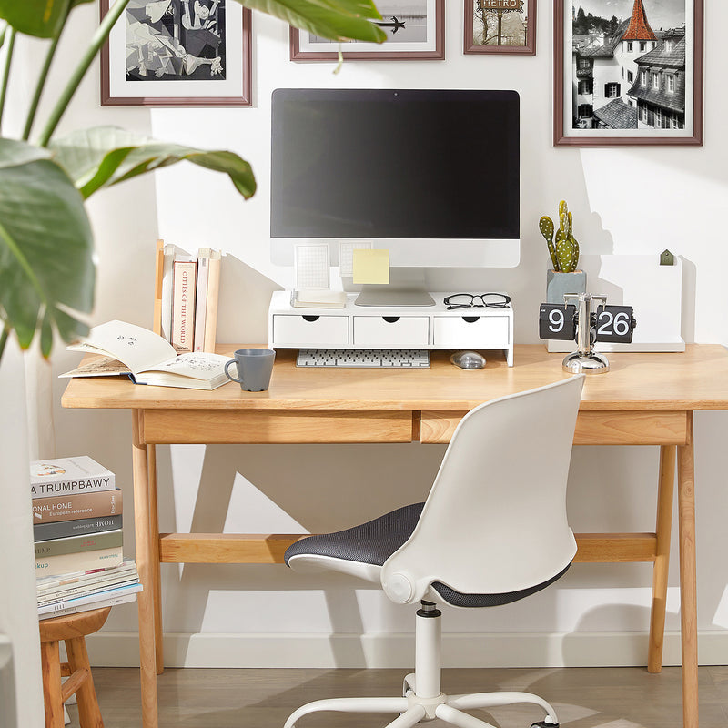 SoBuy BBF03-W Support écran avec 3 tiroirs - 51x25x12 - Blanc