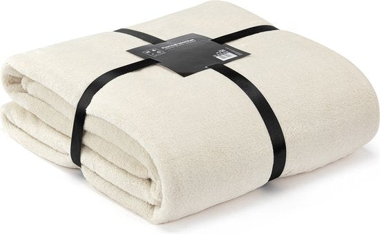 H&C Luxury Plaid 240x220 - Grande couverture - Extra douce - Beige