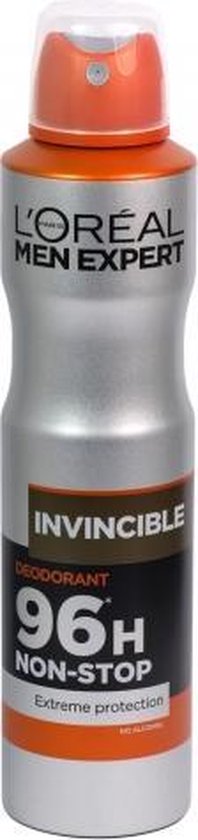 L'Oréal Paris Men Expert Invincible Déodorant en spray - Anti-transpirant, protection longue durée 96 heures - Sans alcool* - 150 ml