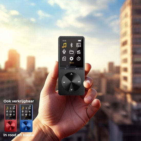 Denver Lecteur MP3 / MP4 - Bluetooth - USB - Shuffle - jusqu'à 128 Go - Ecouteurs inclus - Enregistreur vocal - Dicataphone - MP1820 - Noir