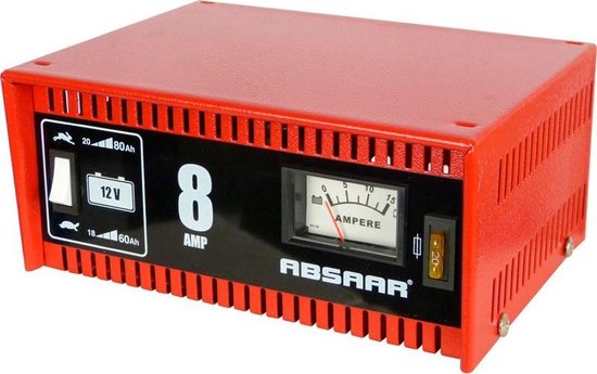 Chargeur de batterie Absaar 6/12 V 8 A - pour voiture et moto - boîtier métallique