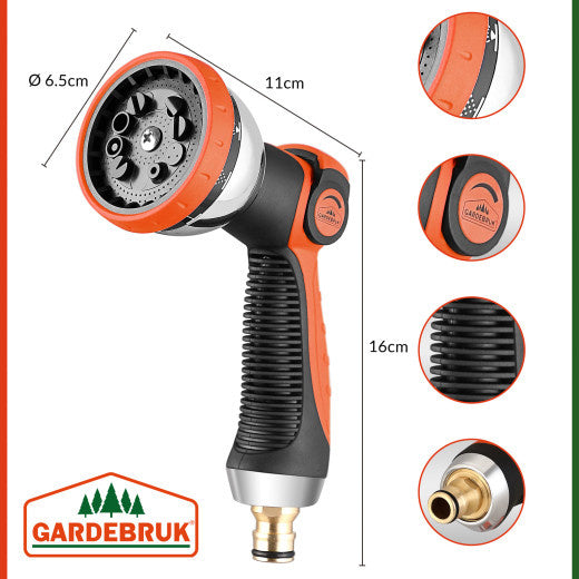 Tuyau d'arrosage flexible Gardebruk - 15m 1/2" 3/4" Inch Wall Mounted - Black