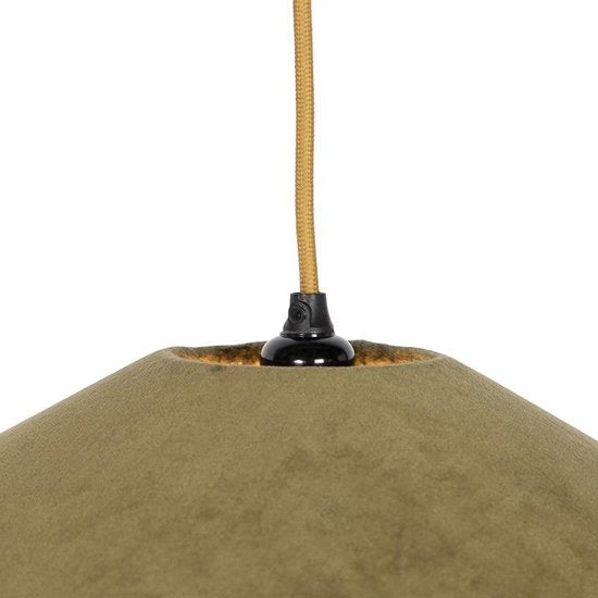 QAZQA fringe - Lampe suspendue Art Déco avec abat-jour - 1 lumière - Ø 500 mm - Vert - Salon | Chambre à coucher | Cuisine
