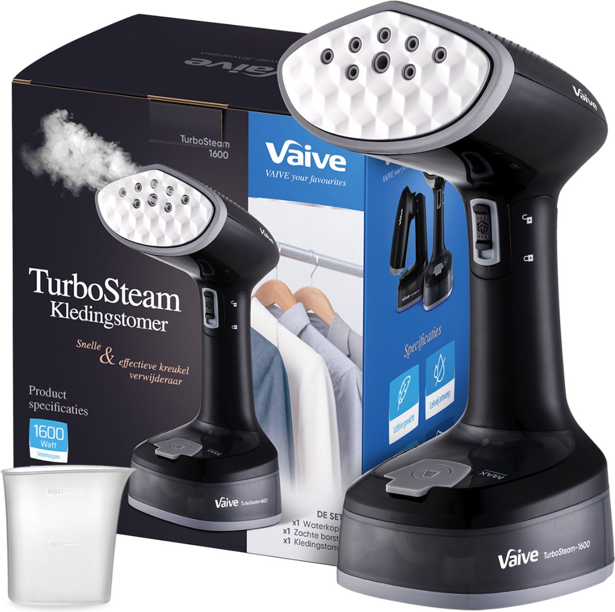 VAIVE TurboSteam Défroisseur à vêtements pliable 1600W - Défroisseur à main - Défroisseur à vêtements - Défroisseur - Défroisseurs à vêtements
