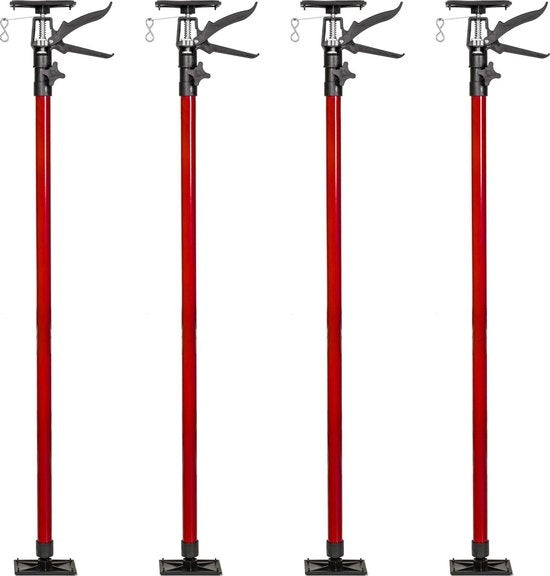 TecTake - set de 4 supports de plafond 115 - 290 cm - rouge - 402401