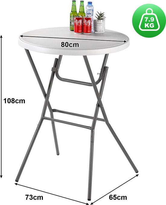 Bardi 2 x Bartable pliable 80 x 110 cm. Blanc
