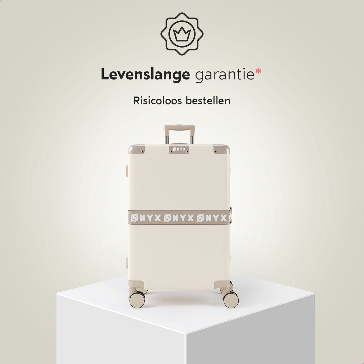Valise à roulettes ONYX 65L - Bagage à main - Légère - Serrure TSA - 58 x 42 x 27 cm - Blanc sable