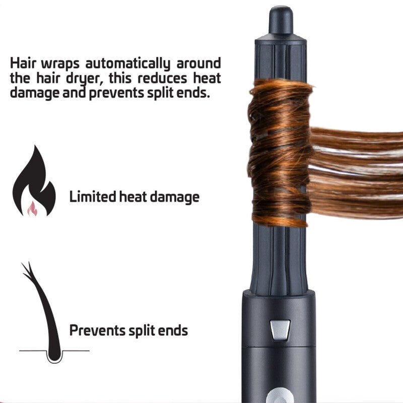 Nexxt Airstyler 5-en-1 - Brosse sèche-cheveux - Cordon pivotant - Or rose