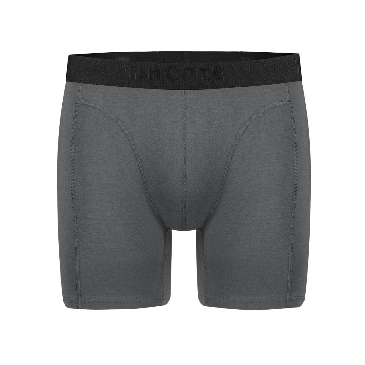 Ten Cate Basic Hommes Bambou Long Short 2-pack - Gris - Taille L - 95% bambou, 5% élasthanne