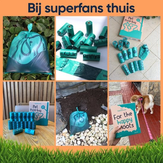 Sacs à crottes organiques pour chiens - 225 pièces - Sacs à crottes pour chiens cassables - Sacs à crottes