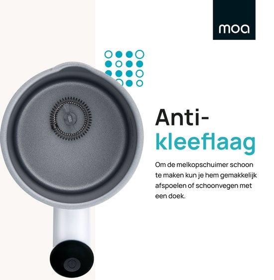 MOA Mousseur à lait - Sans BPA - Pour faire mousser et chauffer - Blanc - MF1W