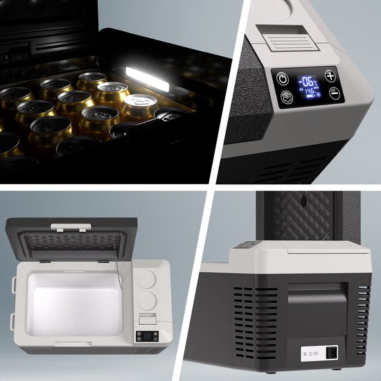 Auronic Electric Cool Box - Frigobox - Compresseur - 12V 230 Volt - Voiture - 20L - Noir/Gris