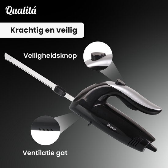 Qualitá® Couteau électrique - Couteau à pain électrique Couteau à viande - Trancheur de pain