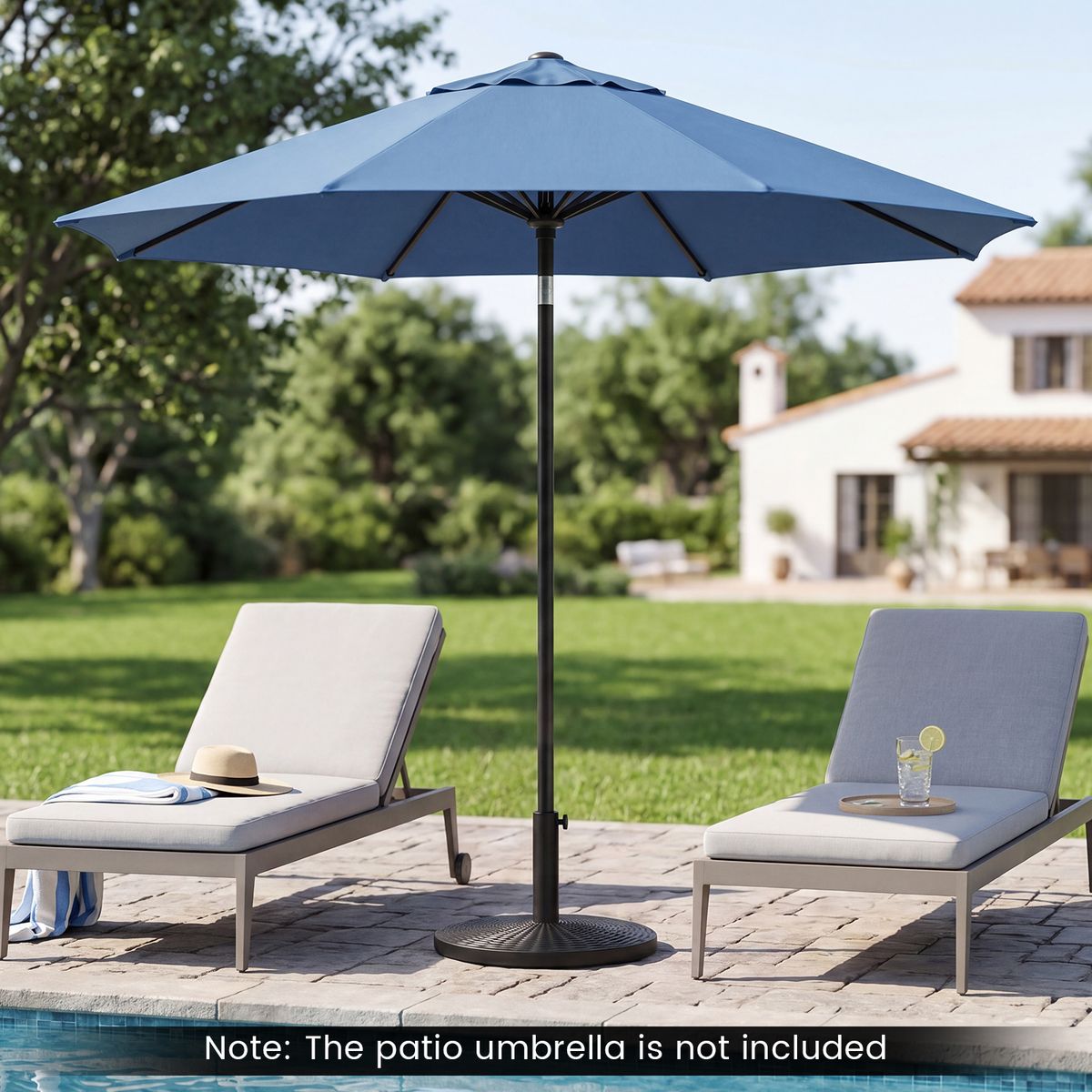 Pied de parasol Coast - aspect rotin - avec remplissage en béton - pour mâts de parasol de 38/48 mm - noir
