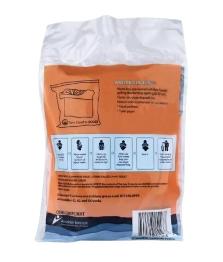 Cleanwaste GO Anywhere toilettes portables - 48×38×35 cm - gris - 30 sacs inclus