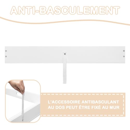 Drap à langer Woltu pour commode - Blanc - 80 x 75 x 10 cm