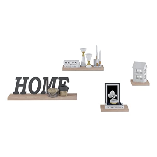 Eugad Wall Shelf 0117QJ - Etagère flottante robuste - Chêne - 80 cm