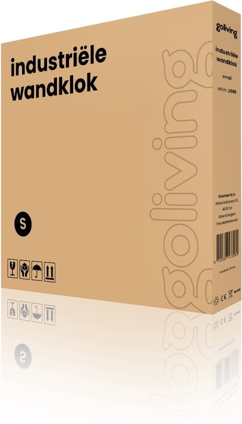 Goliving Horloge murale àl'ancienne - Horloge murale moderne - Métal - Vintage - Ø 40cm - Noir