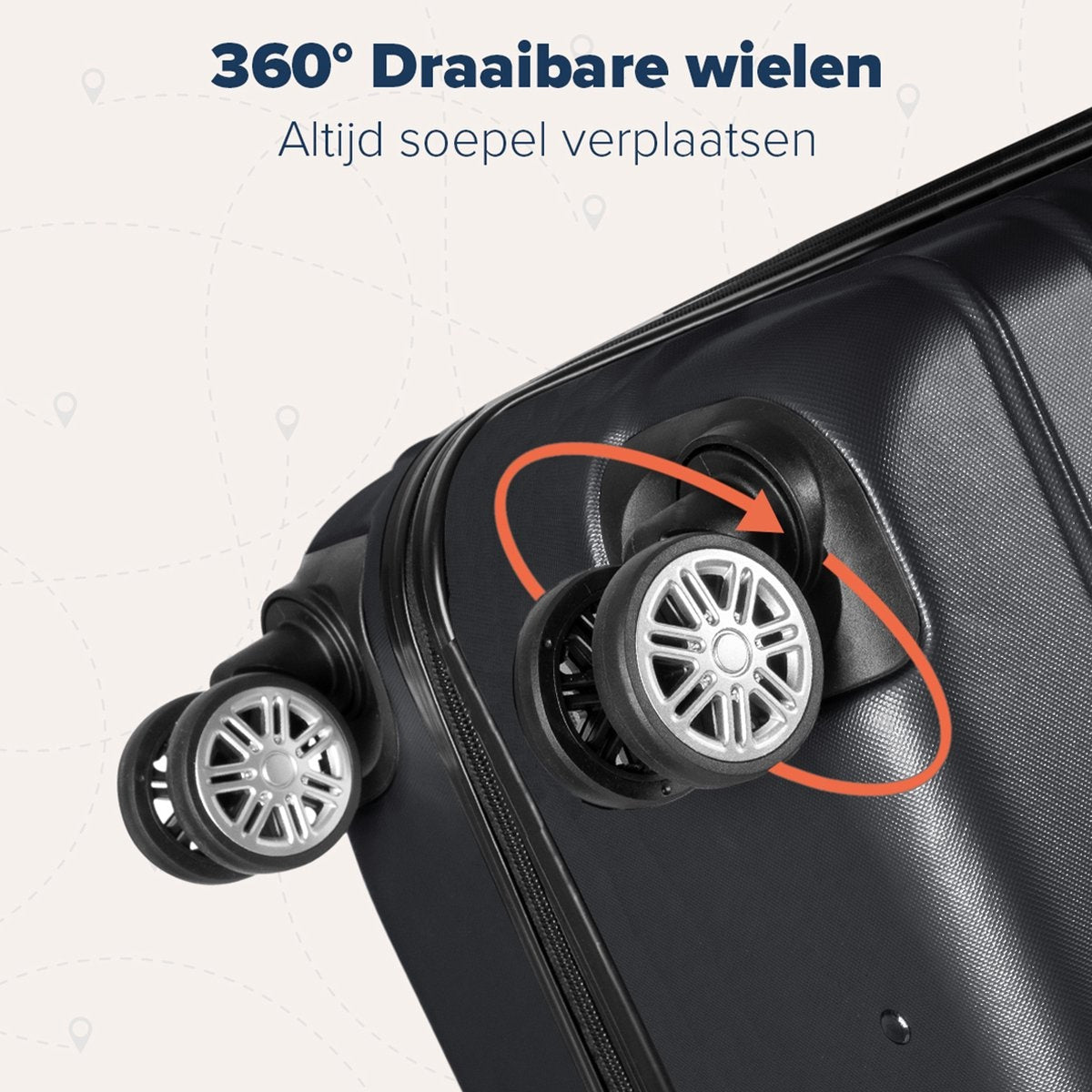 Set de valises -TRVLMORE - 3 pièces - 38L (bagage à main) + 70L + 110L - Noir