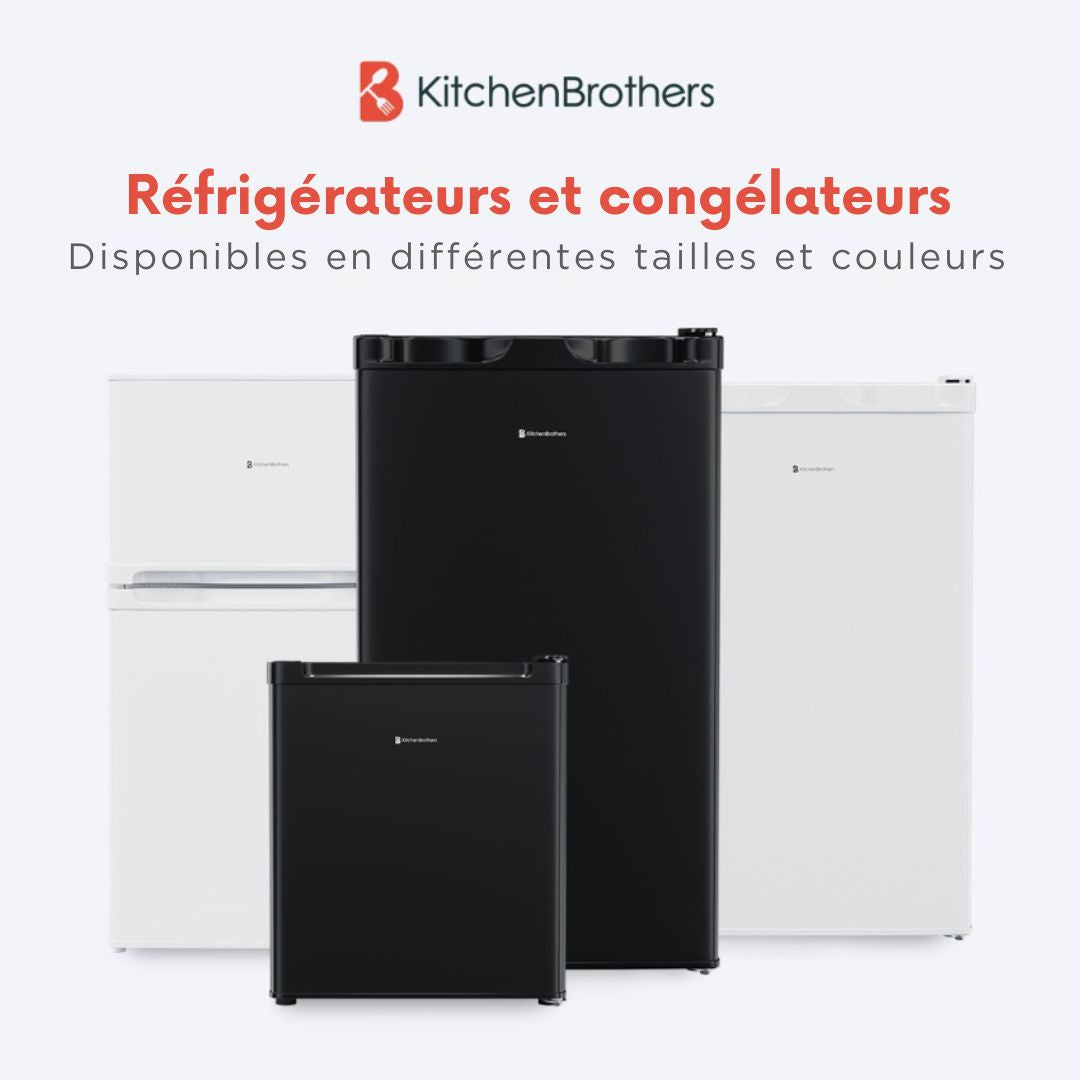 Congélateur KitchenBrothers - 64L - Compact - 3 tiroirs de congélation - Noir