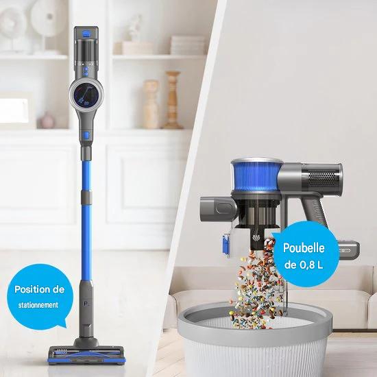 Auronic balai aspirateur - Sans fil - Aspirateur autoportant - Sans sac - 350W - Batterie supplémentaire - Aspirateur - Gris/Bleu