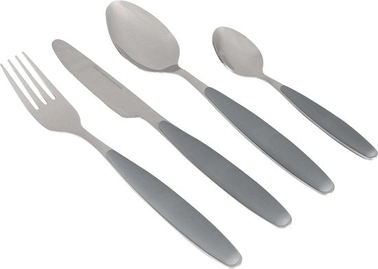 Couverts Gimex - Gris - Manche Soft Touch - 16 pièces