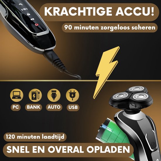 Rasoir électrique 5-en-1 pour hommes avec tondeuse S1110 - Wet & Dry - Tondeuse à barbe - Tondeuse - Tondeuse à nez - 5 accessoires - Rasoir électrique - Étanche