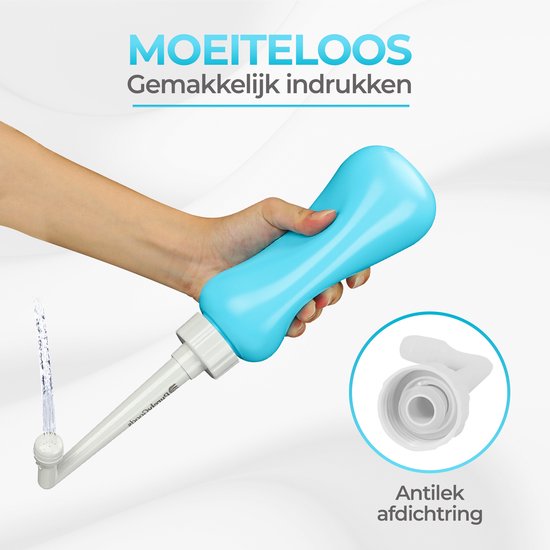 PurelyGoods® Peri Bottle - Bidet portable - Douche vaginale - Périnée - Grossesse - Bouteille de rinçage post-partum - 450ML - Bleu