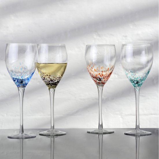 Anton Studio Designs London set de 4 verres à vin avec mouchetures colorées 35 CL