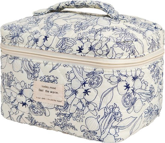 Skycases Travel Essentials - Trousse de maquillage 3 pièces - Coton écologique - Organisateurs floraux matelassés - Spacieuse, durable et idéale pour les voyages