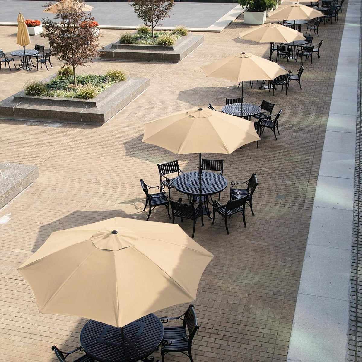 Parasol Yaheetech 270 cm - Pliable et inclinable - Avec tige pivotante - Polyester