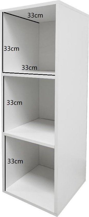 Rangement Vinyle - VDD - Étagère 3 compartiments - 34x34x104 cm - Blanc