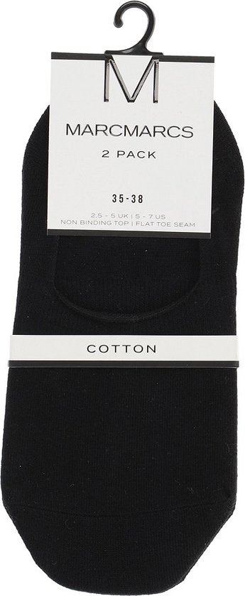 Marcmarcs - 2 paires de chaussettes de baskets invisibles - bande antidérapante au talon - taille 42 - Bleu