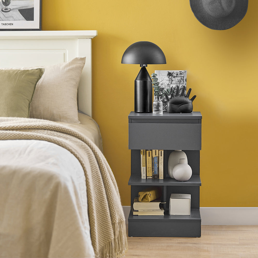 SoBuy Sideboard - Table basse avec 1 tiroir coulissant - Max. 45KG - 39 x 65 x 39 cm - Gris
