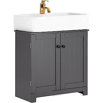 SoBuy - Meuble bas pour évier avec 2 portes - 60 x 30 x 60 cm - Max. 30 KG - Gris