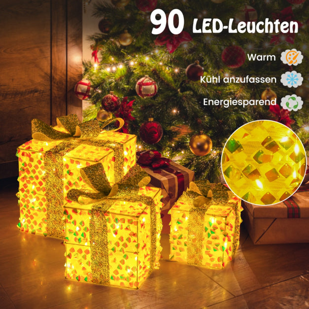 Boîtes de Noël illuminées Coast - PVC & Polyester - 5m Cordon - 25x25x25 cm