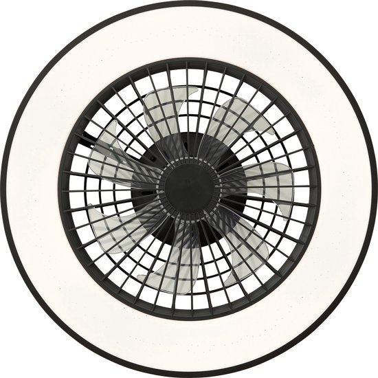 Brilliant Mazzaro - Ventilateur de plafond - LED 40W - 3000K-6500K - Dimmable - Noir