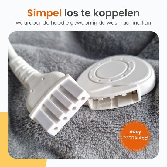 Couverture électrique Goliving avec manches - Plaid en laine polaire - Couverture grande taille - Couverture électrique lavable avec 9 réglages et minuterie - 195x125cm - Gris