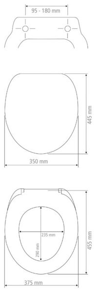 Siège de WC ALLSTAR Tucson blanc - Duroplast - Fermeture en douceur - 37,5 x 45,5 cm