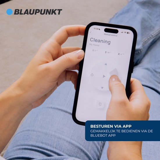 Blaupunkt Bluebot XBOOST BPK-VCBB1XB - Robot aspirateur avec fonction de nettoyage - Station de charge - Fonction d'aspiration turbo