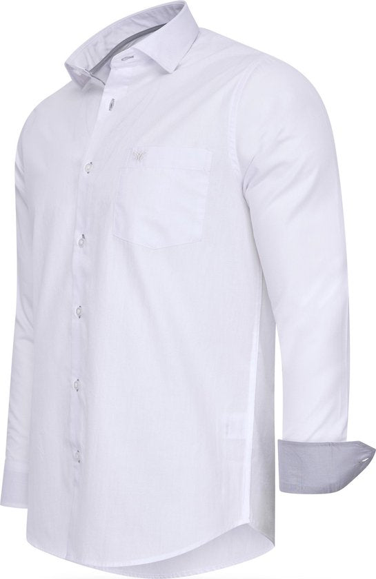 Cappuccino Italia - Chemise Uni pour homme - Blanc - Taille XXL