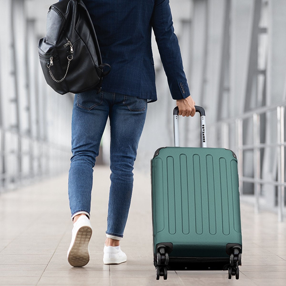 Valise - TRVLMORE - Bagage à main - 54x36x20cm - 38L - Vert foncé