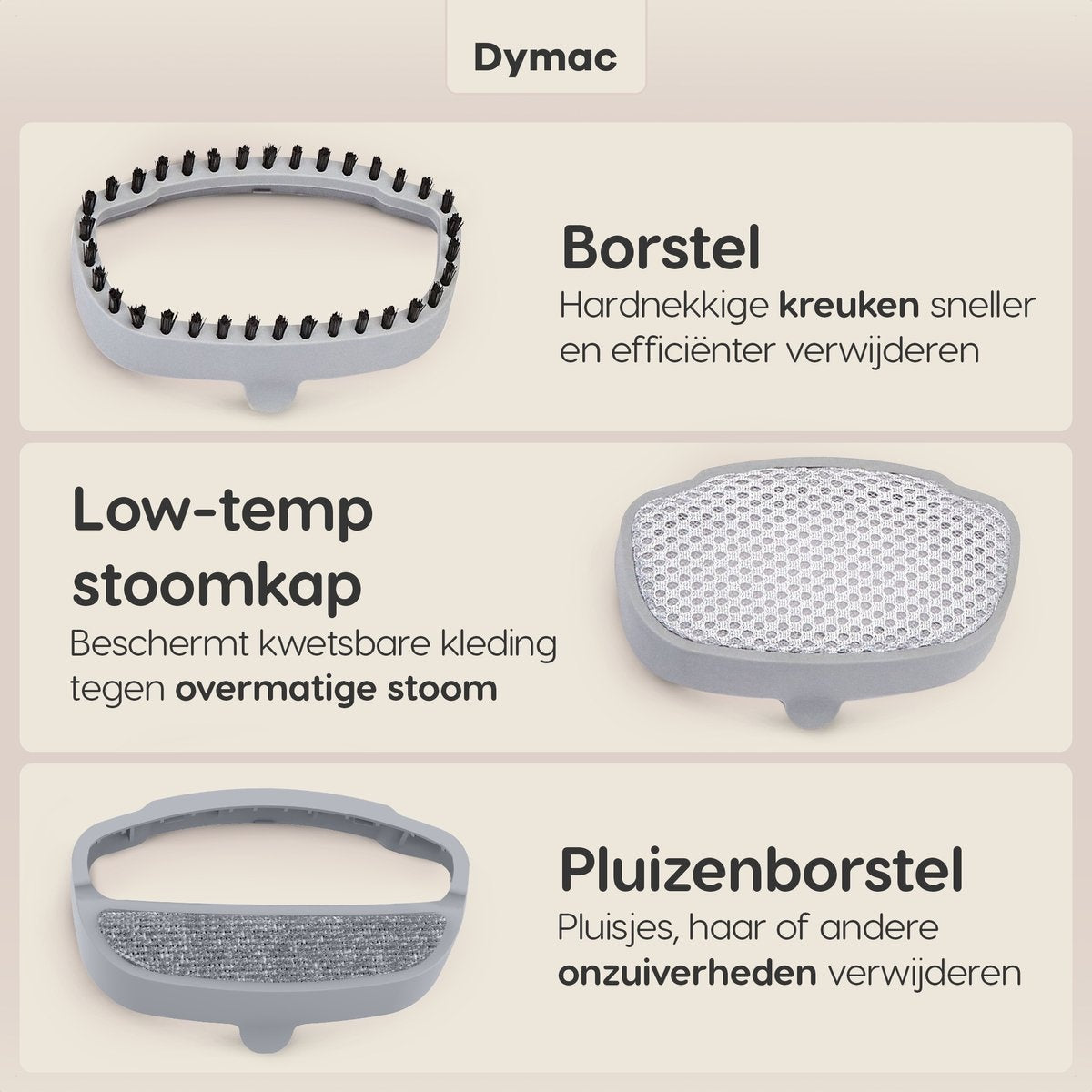 Dymac SilkSteam Fusion - Nettoyeur à vapeur - Vêtements et meubles à la vapeur - Vaporisateur portatif - Vêtements à la vapeur - Brosse à peluches incluse