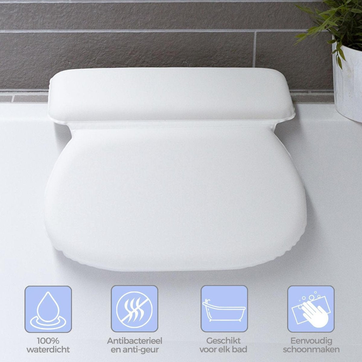 LifeGoods Coussin de bain - avec ventouses antidérapantes - pour bain et jacuzzi - Blanc
