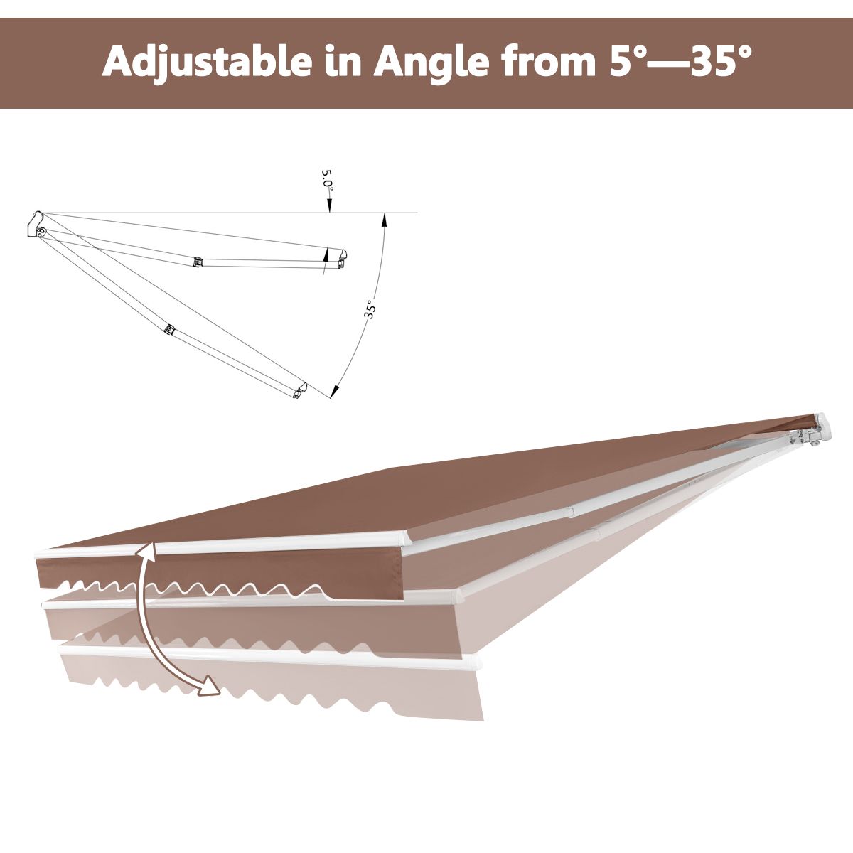Store extensible Coast Sunshade 245 x 200 cm Marron