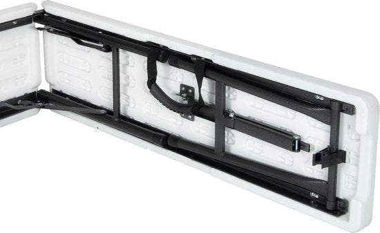 Banc de jardin pliant - 8 places - Banc pique-nique - Lot de 2 pièces - Blanc