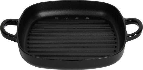 Smeg - Poêle à griller en fonte - Noire - 26 x 26 cm - Compatible avec l'induction
