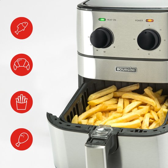 Airfryer xl - Friteuse à air chaud - Capacité de 4 litres pour 1 kg de frites - Friteuse à air avec boutons rotatifs