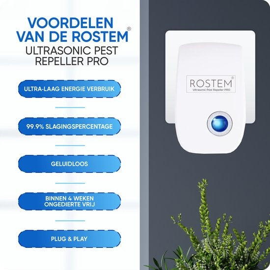 Répulsif à souris Rostem 4-Pack- Lutte contre les insectes - Ultrasons - Blanc